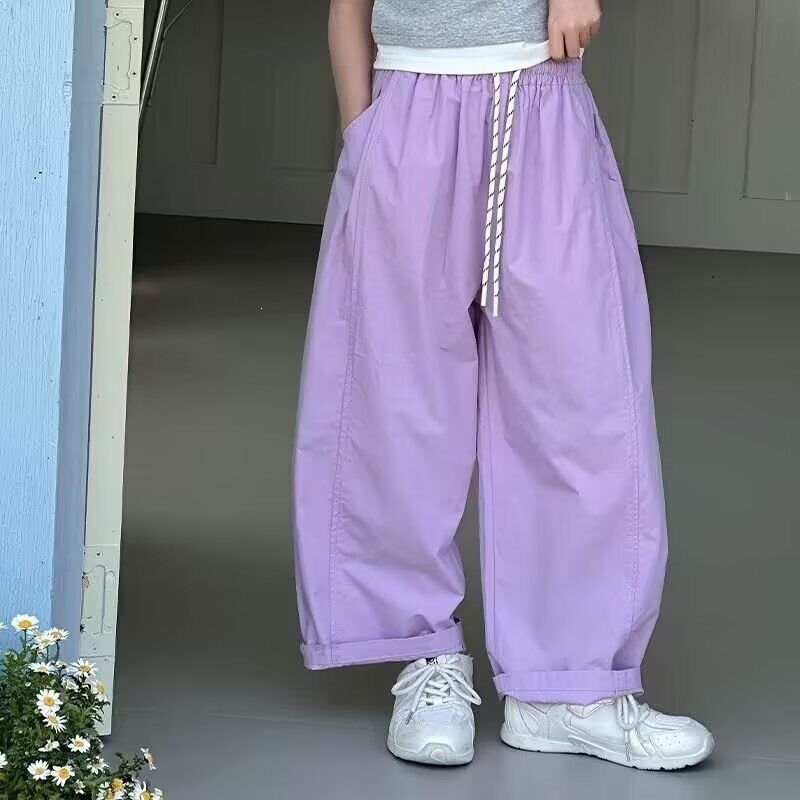 女童哈伦裤2026夏季薄款洋气中大儿童小女孩宽松弯刀直筒休闲长裤