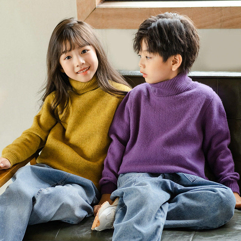 2025秋冬儿童加厚纯针织高翻领套头毛衣男女宝宝羊绒长袖打底上衣,童装/婴儿装/亲子装,毛衣/针织衫,淘宝优惠券,粉丝福利购,淘宝优惠卷