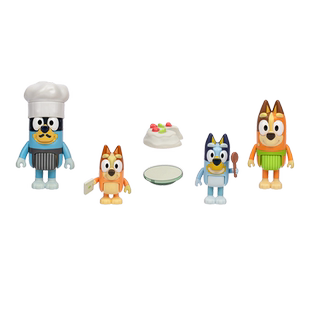 Bluey布鲁伊玩偶宾果奇莉班底特新款厨师服4只装过家家玩具女孩