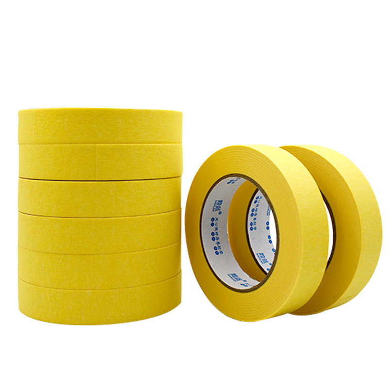 高粘美纹纸胶带汽车喷漆外墙装修仿砖真石漆家具设备喷漆烤漆保护