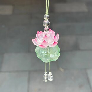 灵隐景区文创2025新款粉荷瑶珠青莲手机挂件包挂车挂装饰