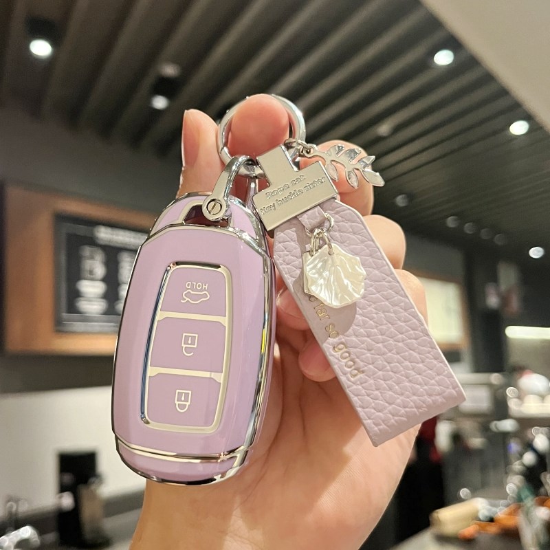 适用北京现代ix35车钥匙套菲斯塔ix25壳伊兰特包名图领动扣朗动女