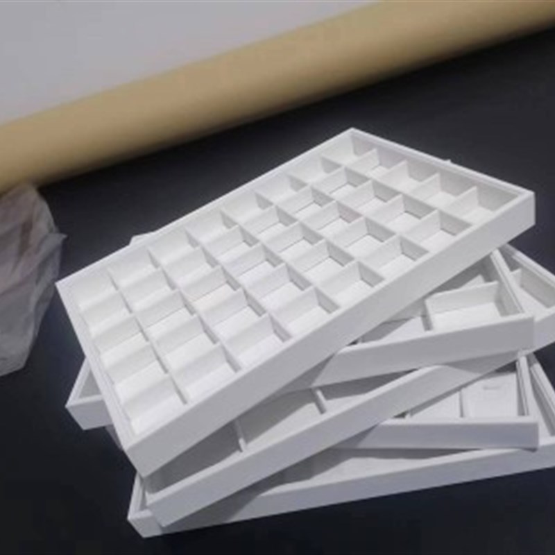 首饰品展示拉丝白皮托盘盒珠宝项链耳环戒指手镯玉器收纳架