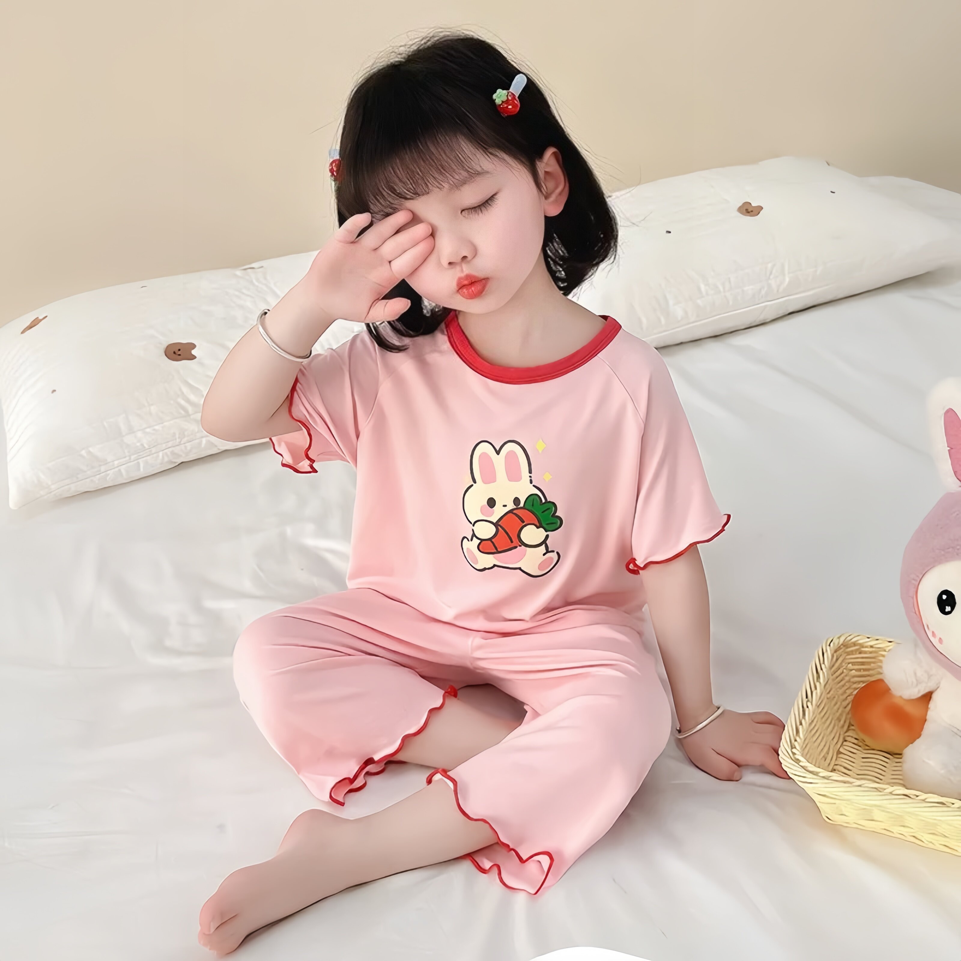 女童睡衣夏季薄款2026新款夏款女孩宝宝夏天防着凉儿童空调家居服