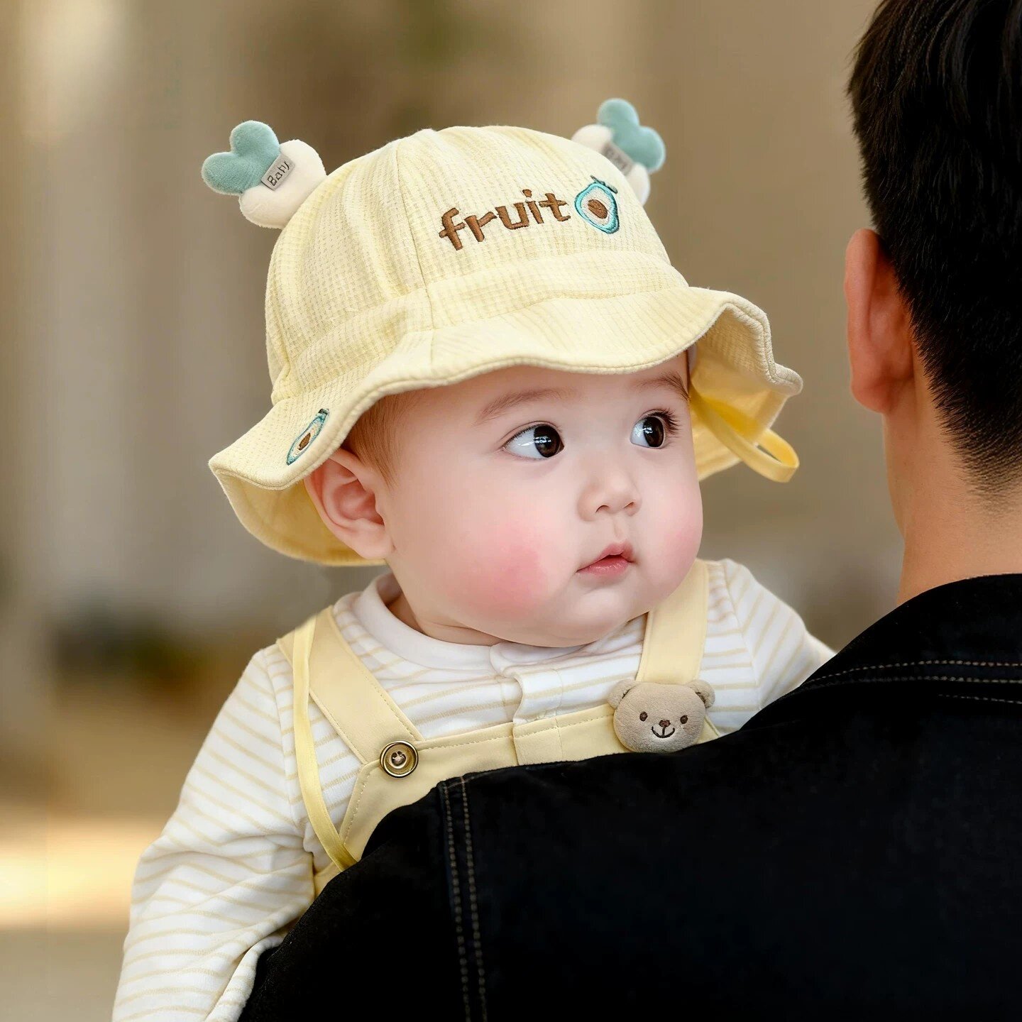 婴儿帽子春秋季薄款男宝宝女可爱防晒遮阳帽婴幼儿外出夏季渔夫帽