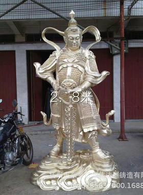 厂家定制木雕贴金韦驮菩萨纯铜贴金韦驮护法树脂彩绘韦驮菩萨