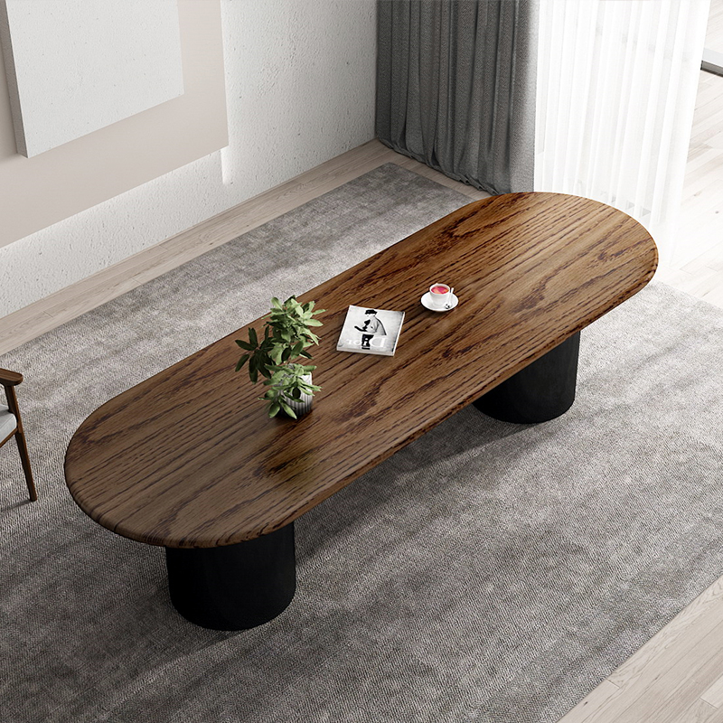 实木轻奢会议桌极简设计师工作台简约长条办公桌电脑桌家用餐桌