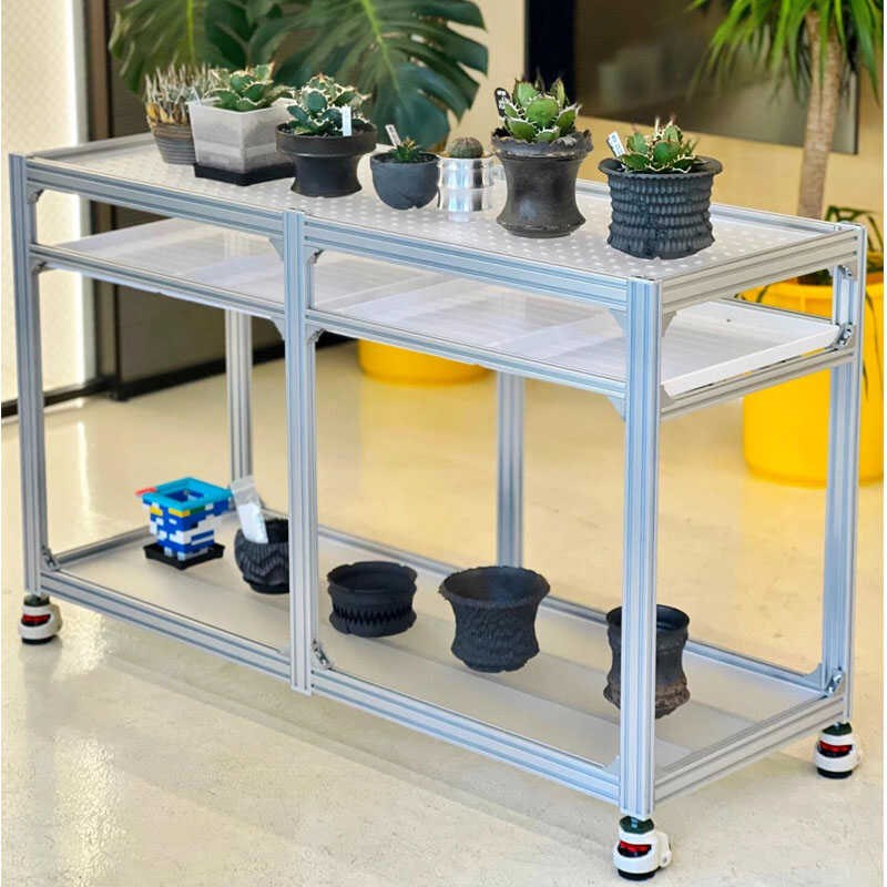 花架子移动置物架客厅落s地式陈列柜子定制铝材展示柜中岛货架柜