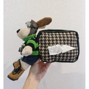 掌门狗车载纸巾盒可爱个性 饰品 狗狗公仔汽车座椅挂式 纸抽盒车内装