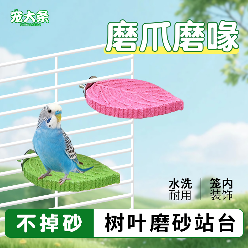 鹦鹉树叶磨砂站台虎皮玄凤牡丹