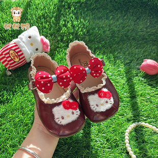 2025巨好看女童女宝百搭英伦小皮鞋红色黑色幼儿童公主宝宝舞蹈鞋