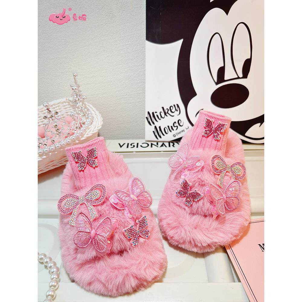 女童宝宝保暖棉拖鞋室内家居儿童小孩冬天冬季毛毛拖鞋2026年新款