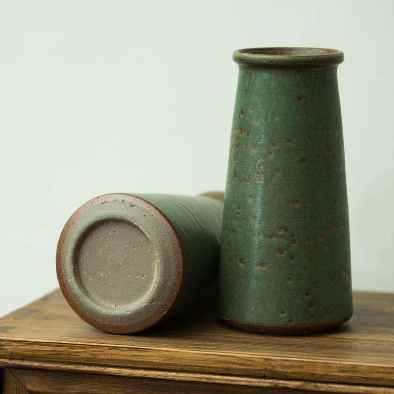 梵悦 景德镇全手工粗陶桌面水培花瓶简约现代干花鲜花家居装饰品