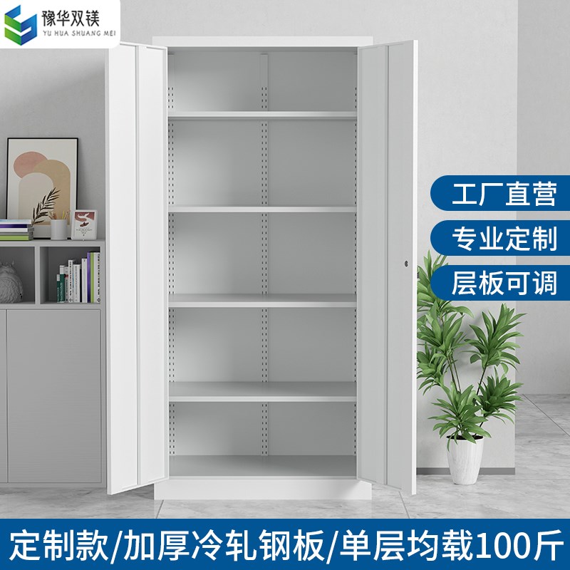定做对开门文件柜铁皮柜80/100/110/120cm宽办公档案柜家用收纳柜