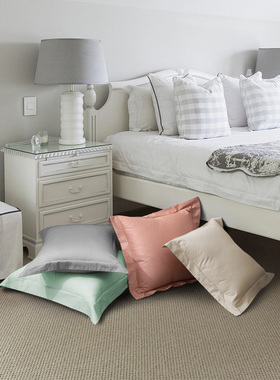 YASSIA靠垫套60支贡缎素色简约全棉抱枕套办公室沙发靠背纯棉套子