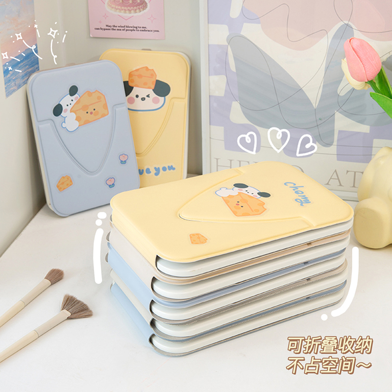 led化妆镜学生宿舍带灯台式桌面可立折叠随身便携家用梳妆镜子