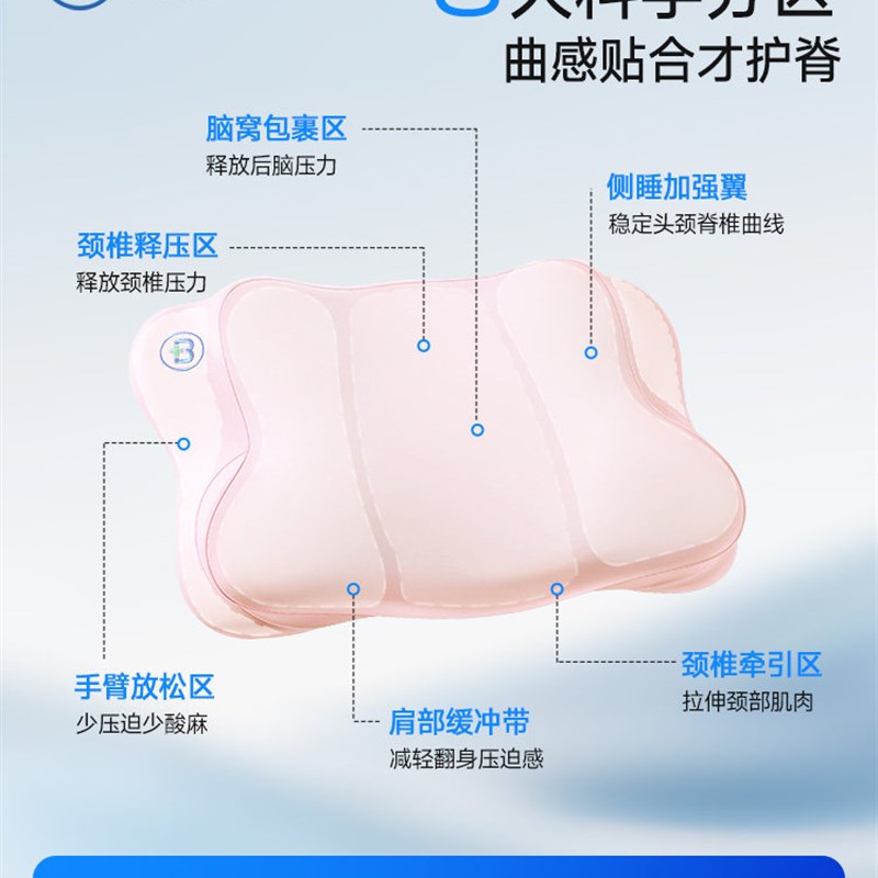 拜尔儿童枕头1-3-6岁以上四季通用幼儿园学生专用护脊宝宝枕头图片