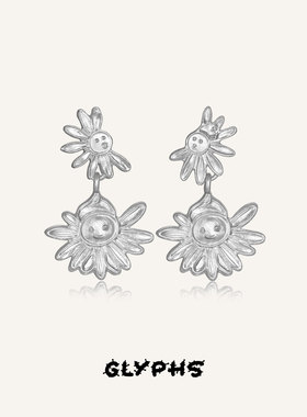 GLYPHS/符界雏菊精灵阿丽丽AB款纳西族东巴文耳坠