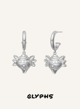 GLYPHS/符界原创设计宝螺耳坠小众耳饰