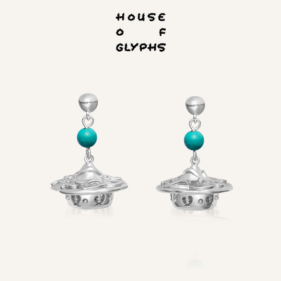 House of Glyphs符界HOG原创设计祖母屋松石耳钉