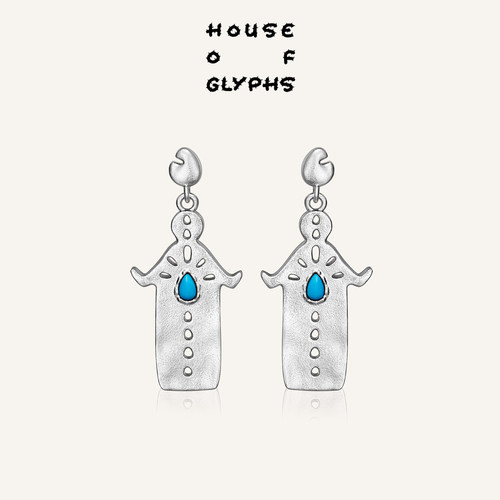 House of Glyphs符界HOG原创设计盼金妹松石耳钉小号