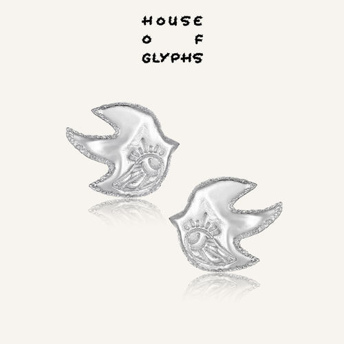 House of Glyphs符界HOG飞鸟耳钉百搭日常通勤925银针小耳钉