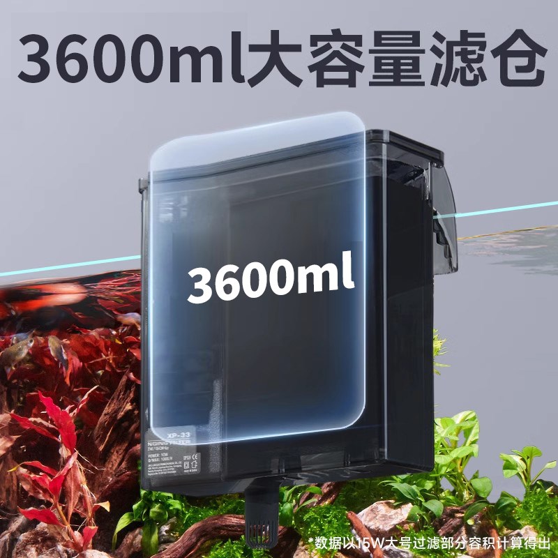 鱼缸壁挂过滤器三合一净水循环系统大型家用增氧外置壁挂式瀑布款