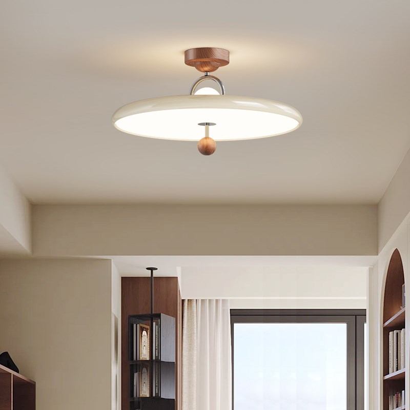 法式奶油风卧室吸顶灯现代简约高级感房间灯飞碟主卧护眼书房吊灯