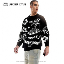 LUKER CMSS高街潮牌印花休闲百搭男女同款宽松少数民族风卫衣