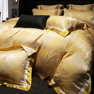 奢华四件套高级感别墅床上用品宫廷别墅轻奢风床盖款 高档欧式 被套