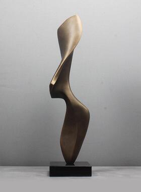 玄关雕塑摆件轻奢抽象艺术品摆设软装饰品玻璃纤维家居样品屋展示