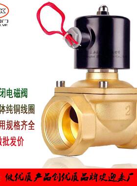 2W全铜常闭电磁阀水阀气阀气动开关AC220VDC24V2分4分6分1寸DN65