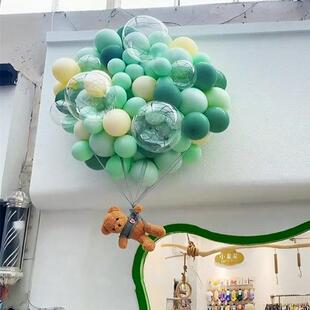 网红男女宝宝儿童周岁生日气球装饰立柱飘空挂件开业气氛场景布置