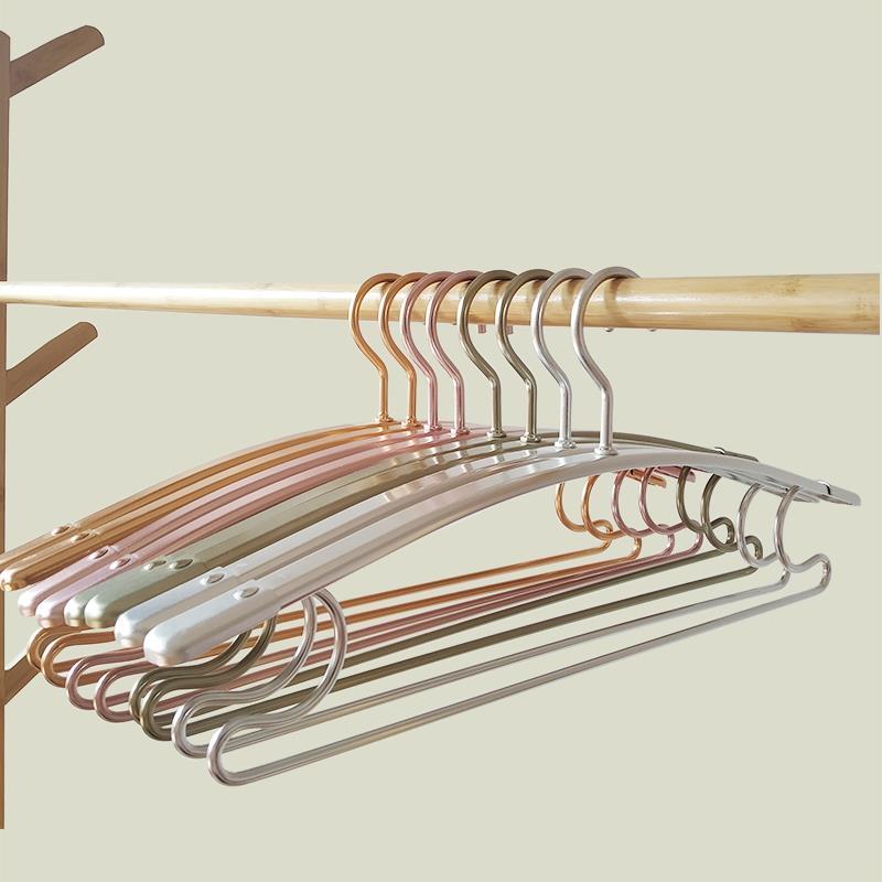 衣架铝合金家用挂衣撑子晾衣架金属阳台无痕衣挂防滑晾晒衣服架子