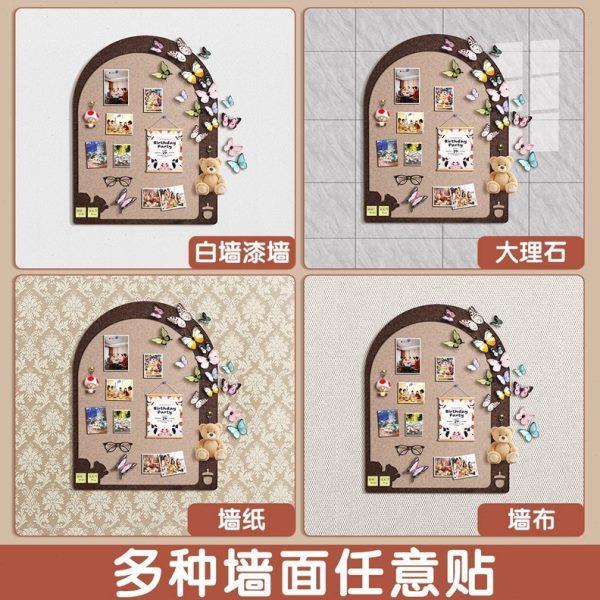 照片墙创意软木板拱门形羊毛毡板装饰留言板相框背景板毛毡墙贴