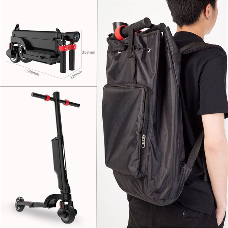 欢喜X6电动滑板车配件代步车黑色背包尼龙防水双肩便携袋