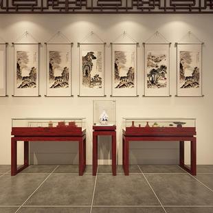 实木中式复古珠宝博物馆文玩古董首饰展柜玉器玻璃饰品展示柜台