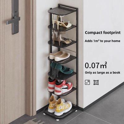 日本进口鞋架家用门口小窄架收纳简易多层窄款铁艺入户门室内单列