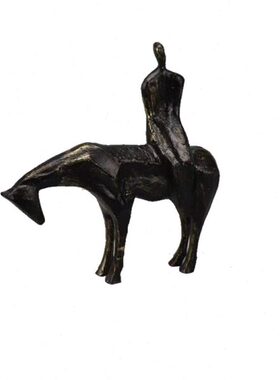 现代新中式轻奢样板雕塑铸铝人物摆件客厅门厅玄关电视柜饰品摆件