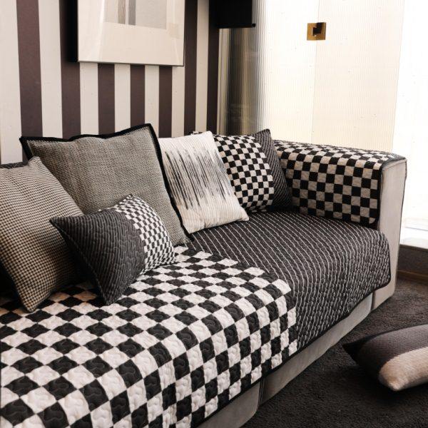 黑白简约沙发垫四季通用北欧棋盘格水洗棉防滑皮沙发套罩坐垫定制,居家布艺,沙发垫,淘宝优惠券,粉丝福利购,淘宝优惠卷
