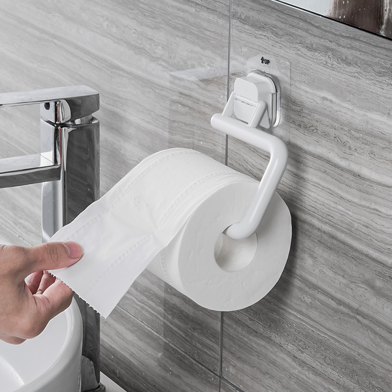 卫生间卷纸架浴室壁挂式纸巾架z免打孔厕纸盒厨房用纸抹布收纳挂
