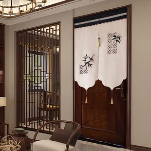 门帘加厚四季 绒布帘子中式 轻奢高级感卧室门帘遮挡卫生间隔断帘