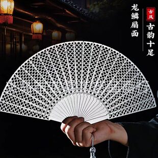 7寸全金属合金精钢不锈钢古风折扇小巧便携随身折叠龙鳞暗器扇子