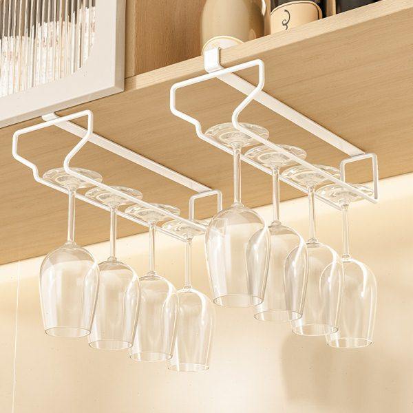 不锈钢红酒杯架倒挂免打孔放酒架置物架高档轻奢酒柜悬挂高脚杯架,收纳整理,红酒架,淘宝优惠券,粉丝福利购,淘宝优惠卷