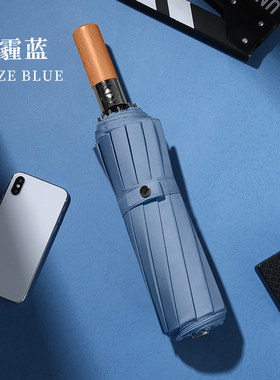 AYO三折12骨超大号125厘米B直径自动折叠防风素色简约礼品伞