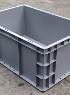 4626塑料周转箱加厚灰色带盖物流EU箱600*400*260