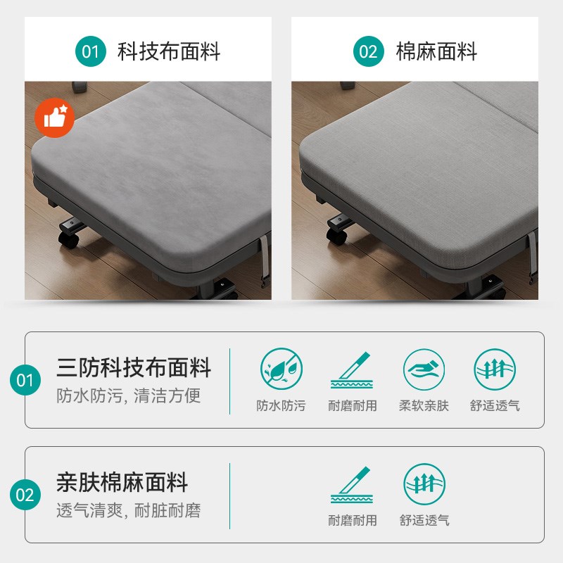 办公室午休折叠床单人便携式硬板床家用陪护床简易行军床午睡神器