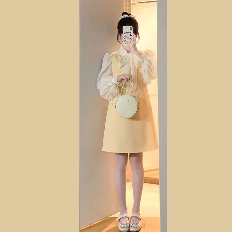 温柔风套装女秋秋新款法式甜美小清新衬衫气质半身裙两件套装