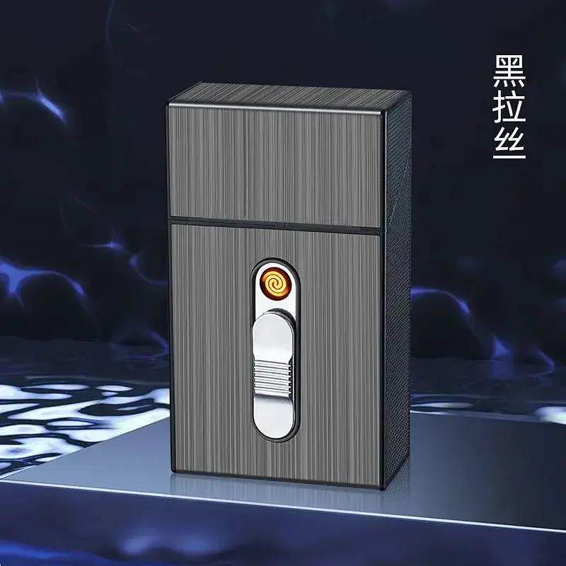 多功能户外充电烟盒打火机一体防风便携户外通用创意个性设计-T