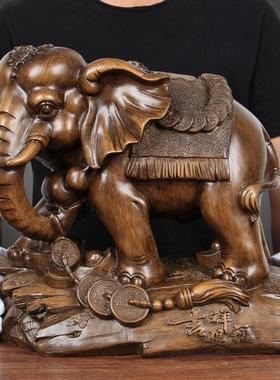 大象摆件一对招财客厅装饰品 酒柜摆设工艺品开业办公室结婚礼物